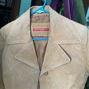 Vintage suede real leather tan jacket